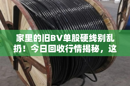 家里的旧BV单股硬线别乱扔！今日回收行情揭秘，这个价到底划算不划算？