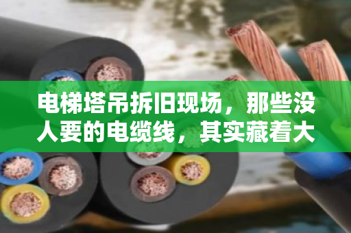 电梯塔吊拆旧现场，那些没人要的电缆线，其实藏着大生意
