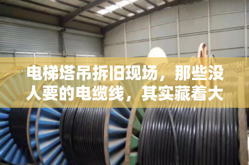 电梯塔吊拆旧现场，那些没人要的电缆线，其实藏着大生意